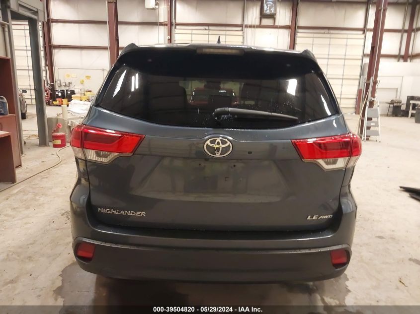2018 Toyota Highlander Le Plus VIN: 5TDBZRFH4JS835534 Lot: 39504820