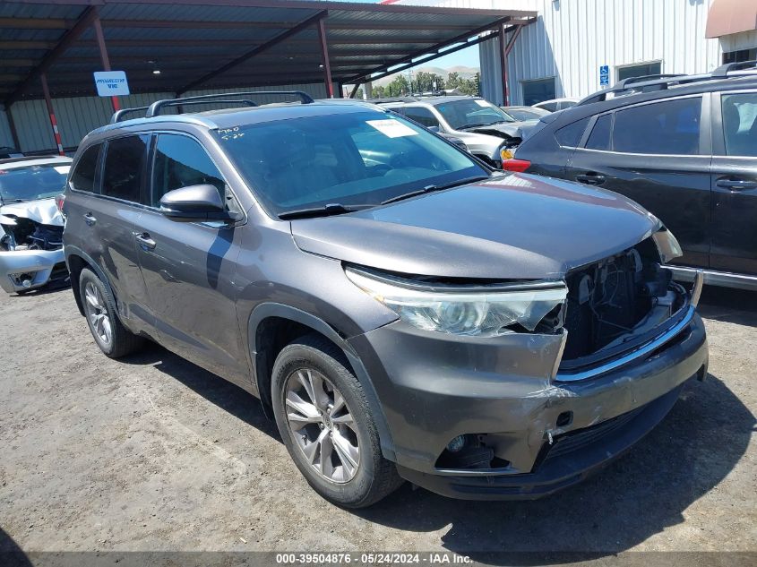 2015 Toyota Highlander Xle V6 VIN: 5TDJKRFH8FS081996 Lot: 39504876