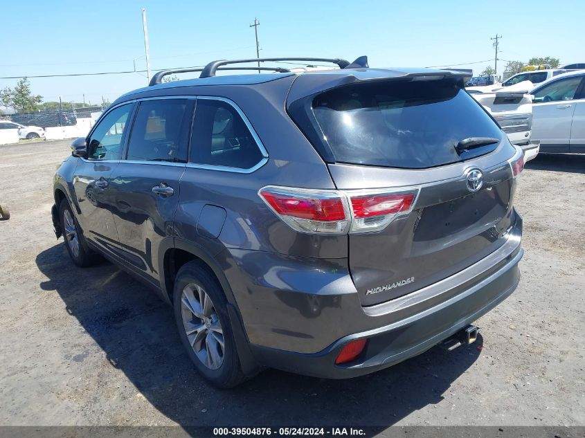 2015 Toyota Highlander Xle V6 VIN: 5TDJKRFH8FS081996 Lot: 39504876