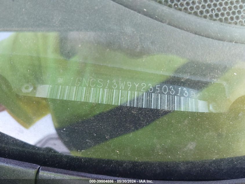 2000 Chevrolet Blazer Lt VIN: 1GNCS13W9Y2350313 Lot: 39504886