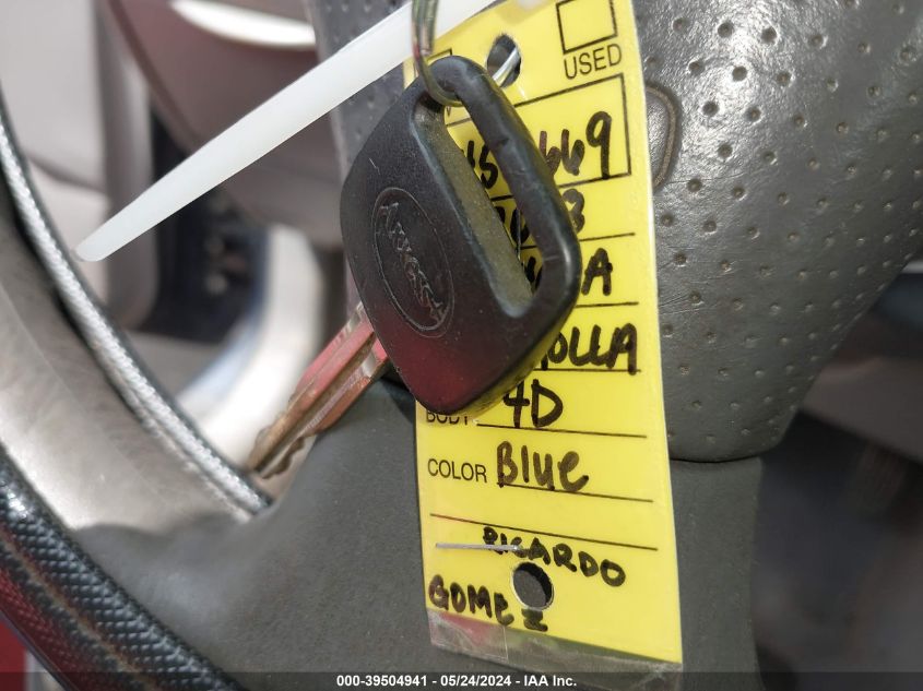 2003 Toyota Corolla Ce VIN: 1NXBR32E63Z079773 Lot: 39504941