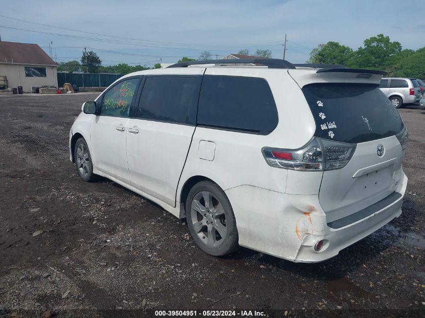 2013 Toyota Sienna Se 8 Passenger VIN: 5TDXK3DC7DS393688 Lot: 39504951