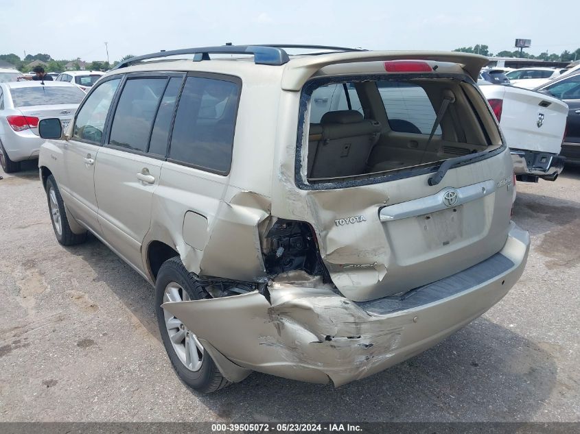 2006 Toyota Highlander Hybrid Limited V6 VIN: JTEEW21AX60011342 Lot: 39505072