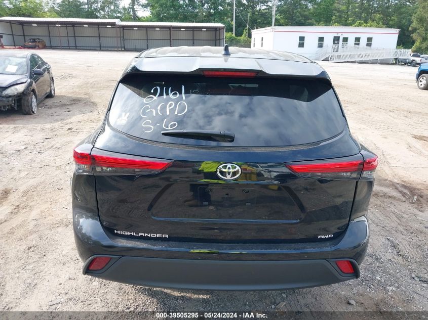 2023 Toyota Highlander L VIN: 5TDKDRBH1PS032161 Lot: 39505295