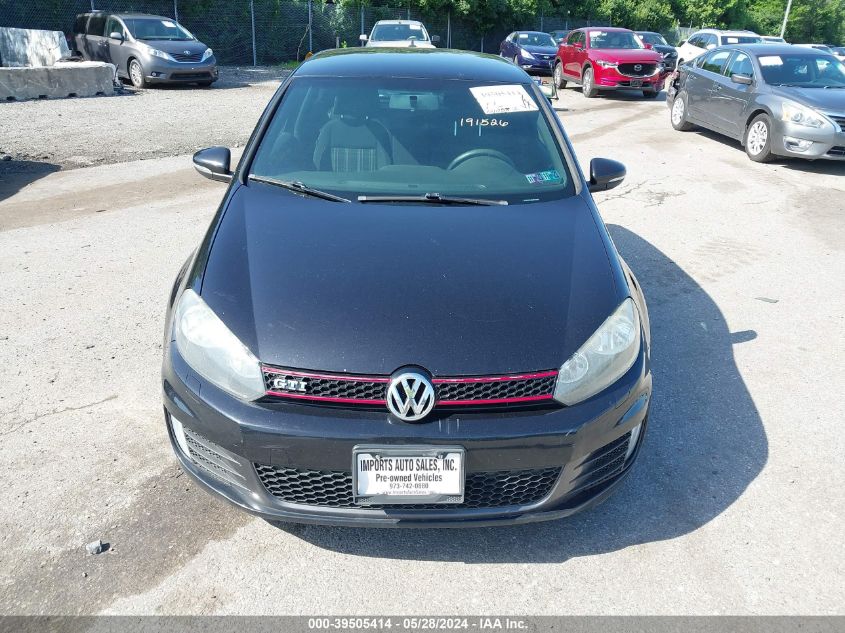 2012 Volkswagen Gti VIN: WVWED7AJ9CW191526 Lot: 39505414