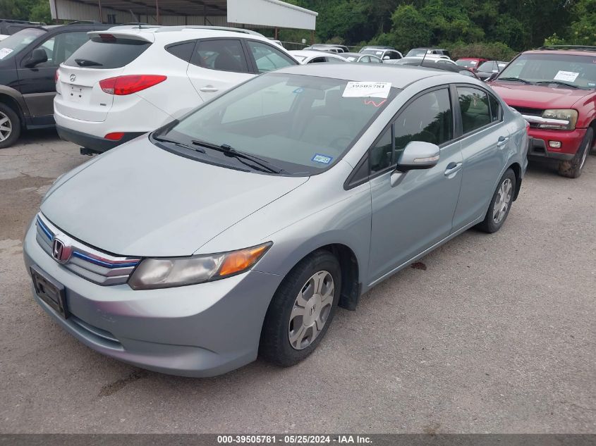 2012 Honda Civic Hybrid VIN: JHMFB4F3XCS005484 Lot: 39505781