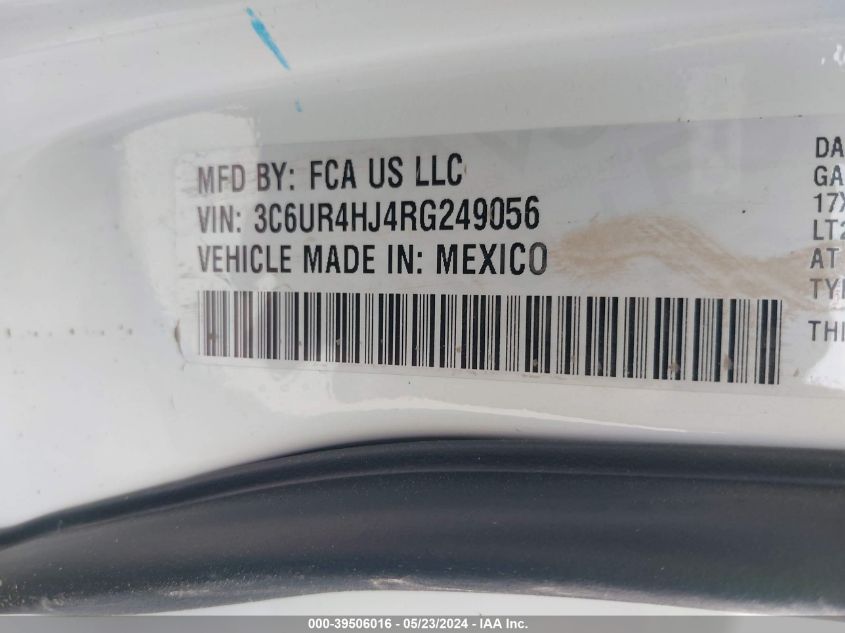 2024 Ram 2500 Tradesman 4X2 8' Box VIN: 3C6UR4HJ4RG249056 Lot: 39506016