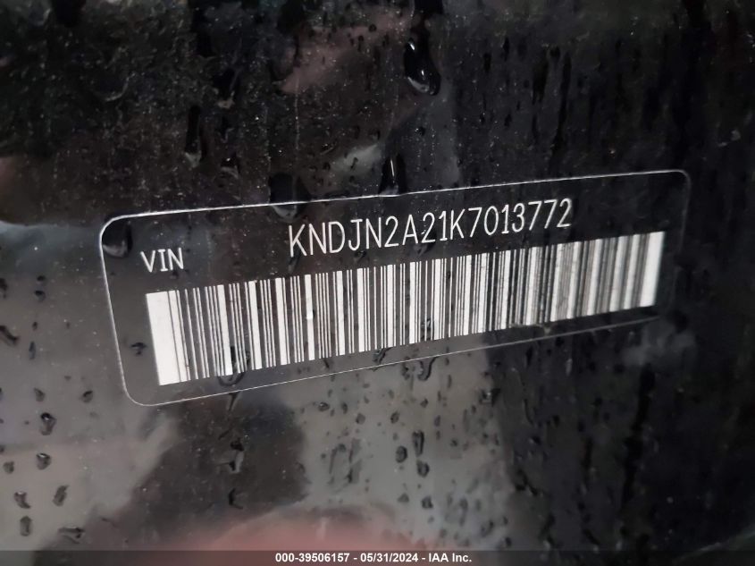2019 Kia Soul VIN: KNDJN2A21K7013772 Lot: 39506157
