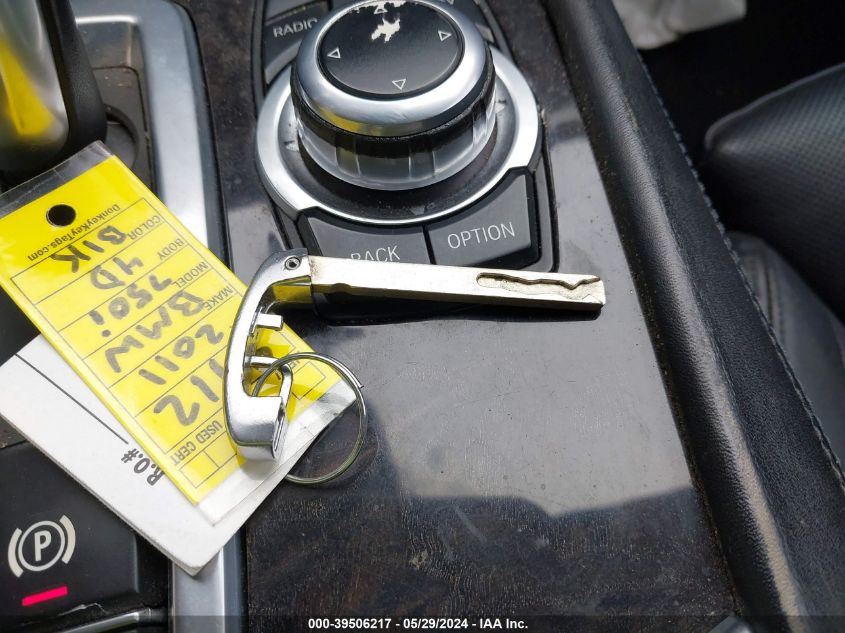 2011 BMW 750I VIN: WBAKA8C5XBCY36411 Lot: 39506217