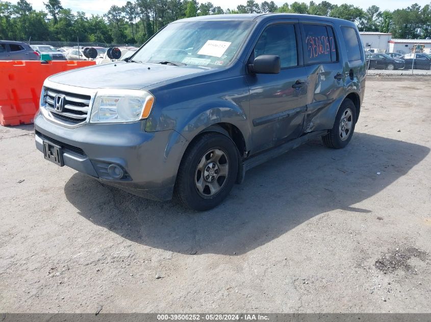 2013 Honda Pilot Lx VIN: 5FNYF4H24DB056979 Lot: 39506252