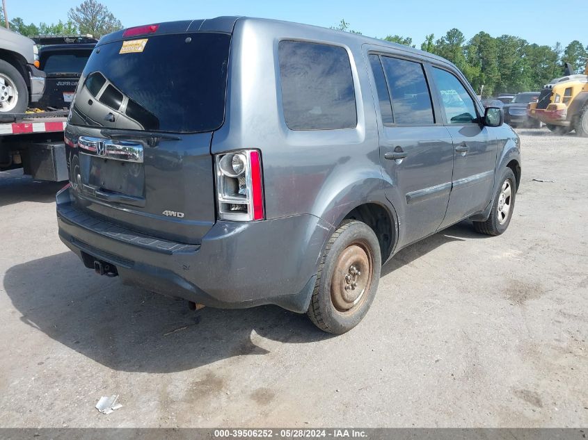 2013 Honda Pilot Lx VIN: 5FNYF4H24DB056979 Lot: 39506252