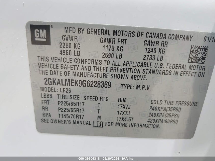 2016 GMC TERRAIN SLE-1 - 2GKALMEK9G6228369