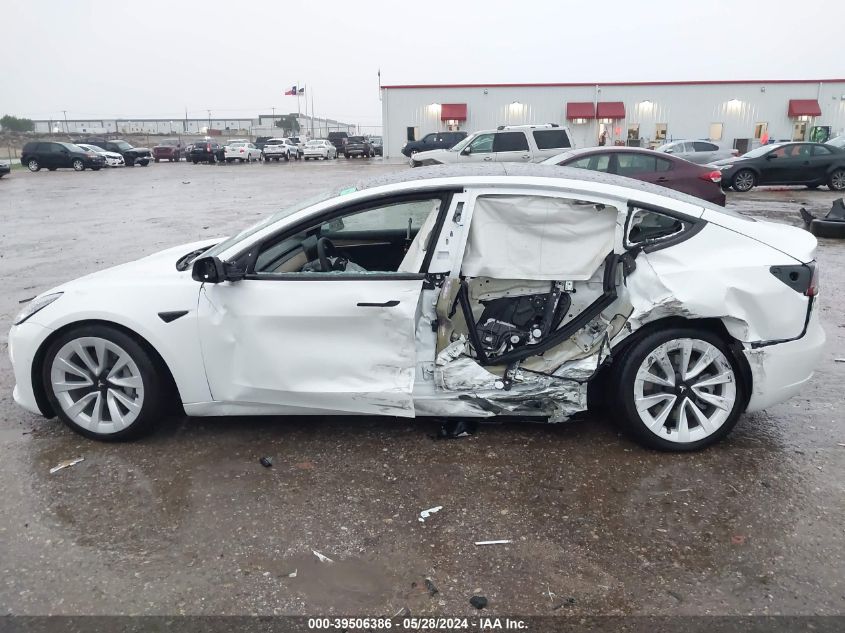 2022 Tesla Model 3 Long Range Dual Motor All-Wheel Drive VIN: 5YJ3E1EB3NF198581 Lot: 39506386