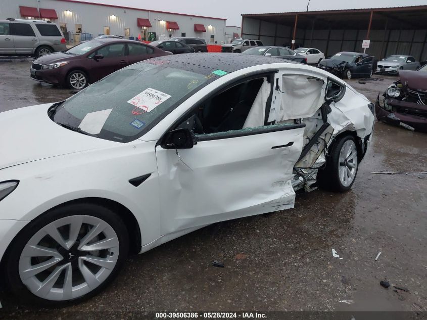 2022 Tesla Model 3 Long Range Dual Motor All-Wheel Drive VIN: 5YJ3E1EB3NF198581 Lot: 39506386