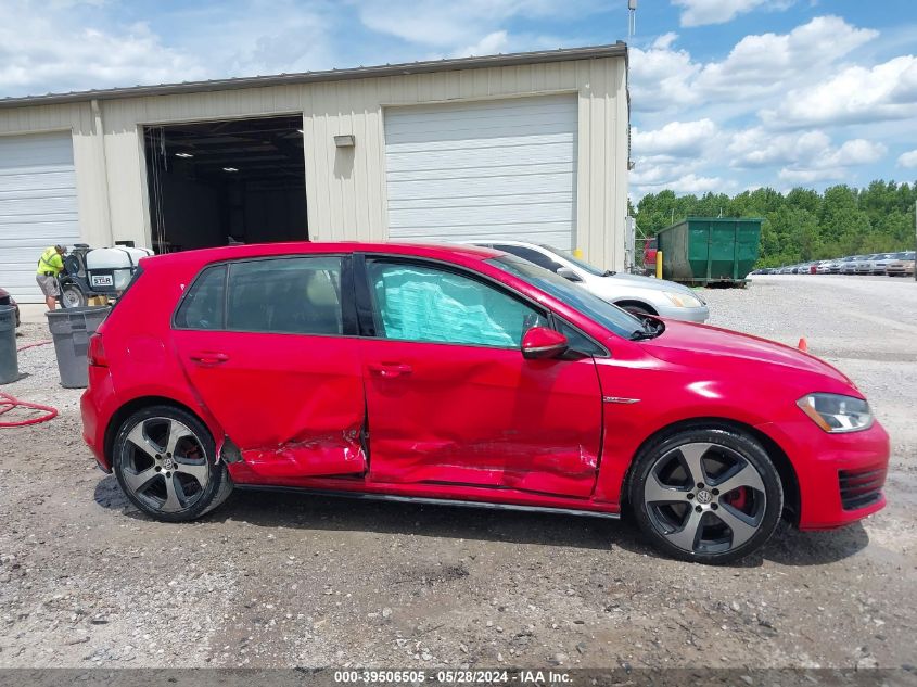 2016 Volkswagen Golf Gti S 4-Door VIN: 3VW4T7AU6GM001631 Lot: 39506505