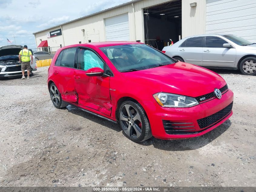 2016 Volkswagen Golf Gti S 4-Door VIN: 3VW4T7AU6GM001631 Lot: 39506505