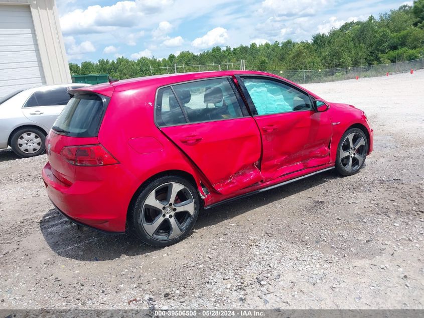 2016 Volkswagen Golf Gti S 4-Door VIN: 3VW4T7AU6GM001631 Lot: 39506505