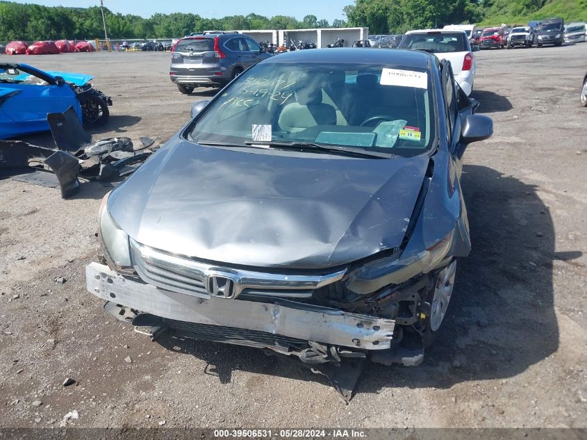 2012 Honda Civic Lx VIN: 19XFB2F54CE389272 Lot: 39506531