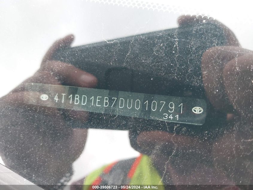 2013 Toyota Avalon Hybrid Xle Touring VIN: 4T1BD1EB7DU010791 Lot: 39506723