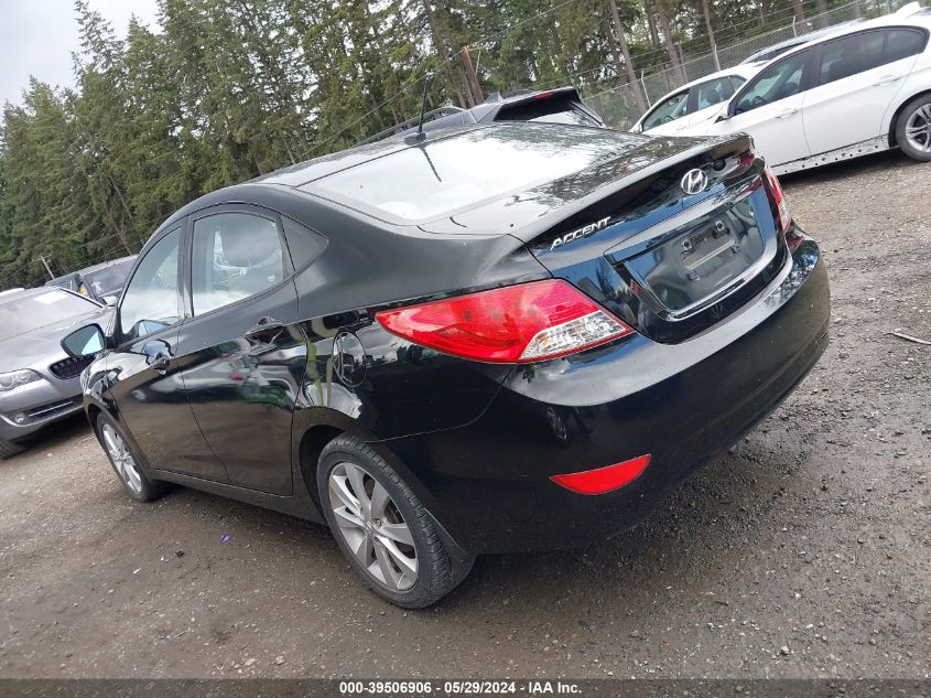 2012 Hyundai Accent Gls VIN: KMHCU4AE0CU256277 Lot: 39506906