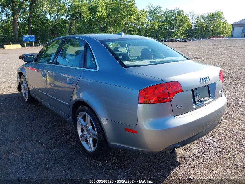 2007 Audi A4 2.0T VIN: WAUDF78E27A071419 Lot: 39506926