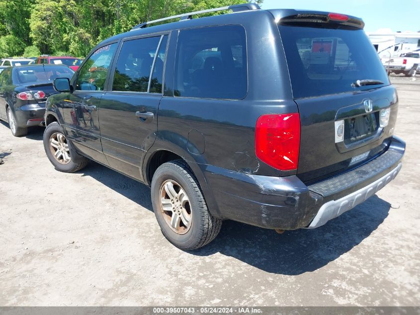 2005 Honda Pilot Ex-L VIN: 5FNYF18585B052587 Lot: 39507043