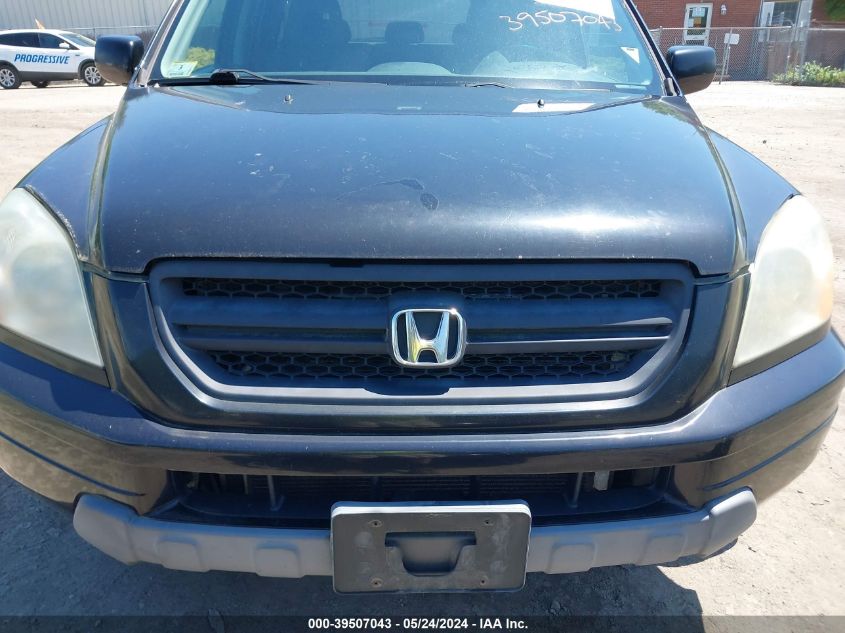 2005 Honda Pilot Ex-L VIN: 5FNYF18585B052587 Lot: 39507043