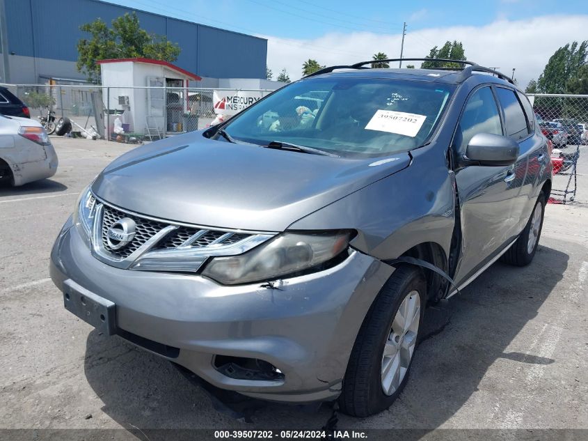 2013 Nissan Murano Sl VIN: JN8AZ1MU2DW212189 Lot: 39507202