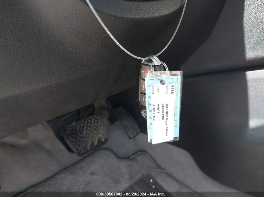 2010 Nissan Rogue Sl VIN: JN8AS5MV1AW602006 Lot: 39507802