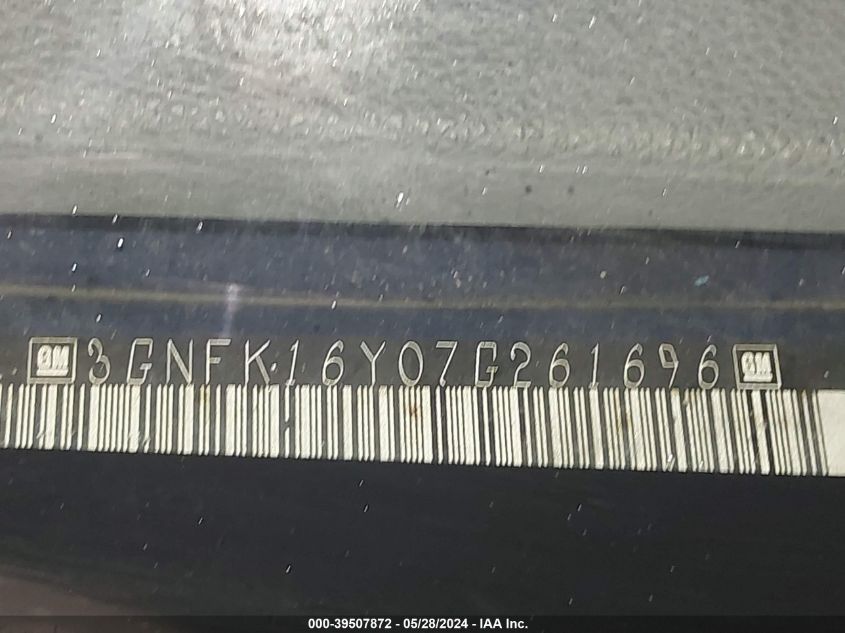 2007 Chevrolet Suburban 1500 Ltz VIN: 3GNFK16Y07G261696 Lot: 39507872