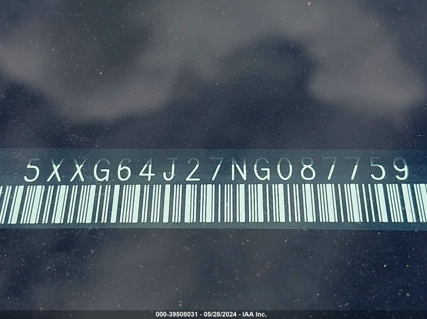 2022 Kia K5 Gt-Line VIN: 5XXG64J27NG087759 Lot: 39508031