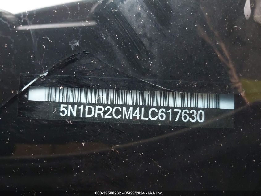 2020 Nissan Pathfinder Sl 4Wd VIN: 5N1DR2CM4LC617630 Lot: 39508232