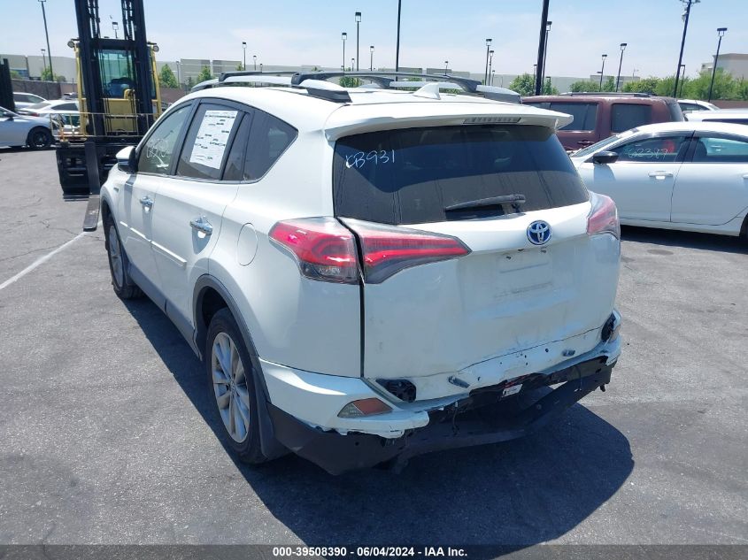 2016 Toyota Rav4 Hybrid Limited VIN: JTMDJREV2GD016842 Lot: 39508390