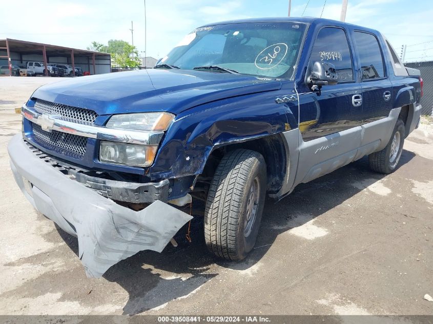 2002 Chevrolet Avalanche 1500 VIN: 3GNEK13T22G157160 Lot: 39508441