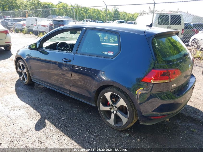 2016 Volkswagen Golf Gti S 2-Door VIN: 3VWYT7AU6GM039698 Lot: 39508474