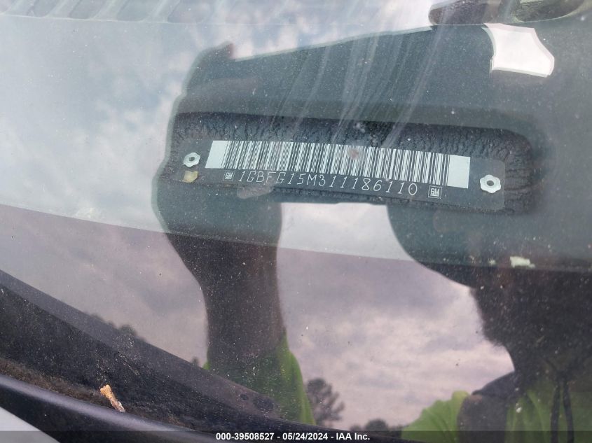 2001 Chevrolet Express Upfitter VIN: 1GBFG15M311186110 Lot: 39508527