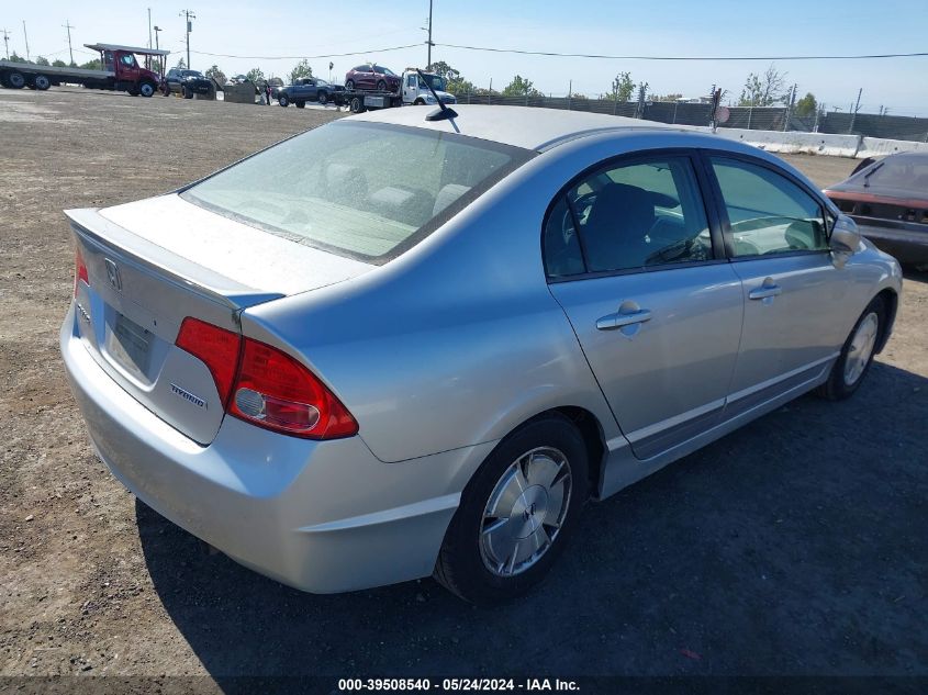 2007 Honda Civic Hybrid VIN: JHMFA362X7S028337 Lot: 39508540