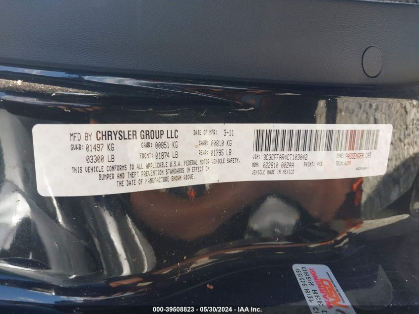 2012 Fiat 500 Pop VIN: 3C3CFFAR4CT103042 Lot: 39508823