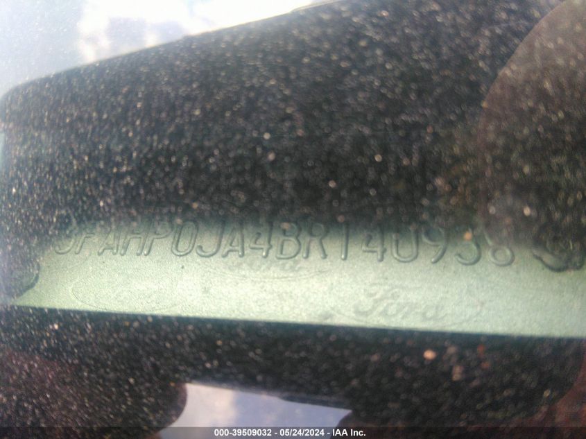 2011 Ford Fusion Sel VIN: 3FAHP0JA4BR140938 Lot: 39509032