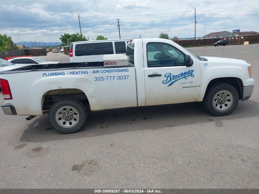 2009 GMC Sierra 1500 Work Truck VIN: 1GTEC14CX9Z900372 Lot: 39509287
