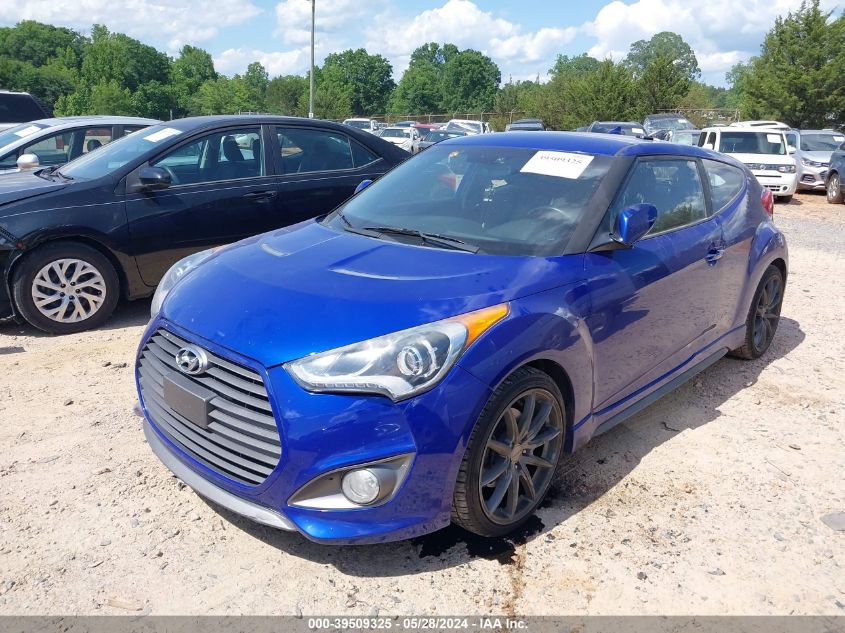 2014 Hyundai Veloster Turbo W/Black VIN: KMHTC6AE9EU186120 Lot: 39509325