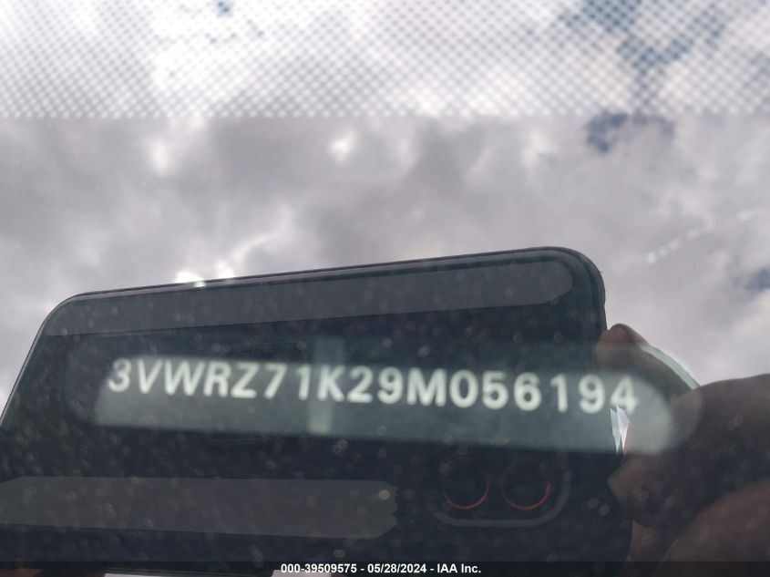 2009 Volkswagen Jetta Se/Sel VIN: 3VWRZ71K29M056194 Lot: 39509575