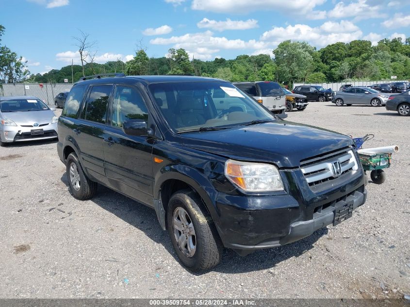 2008 Honda Pilot Vp VIN: 5FNYF18278B053594 Lot: 39509754