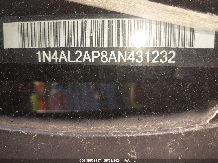 2010 Nissan Altima 2.5 S VIN: 1N4AL2AP8AN431232 Lot: 39509957