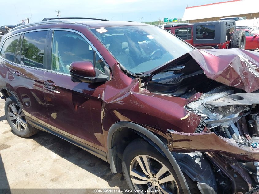 2017 Honda Pilot Ex-L VIN: 5FNYF5H66HB021830 Lot: 39510114