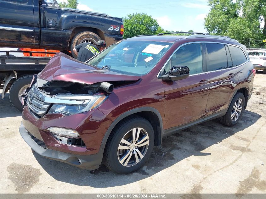 2017 Honda Pilot Ex-L VIN: 5FNYF5H66HB021830 Lot: 39510114