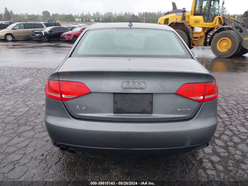 2012 Audi A4 2.0T Premium VIN: WAUAFAFL5CN010635 Lot: 39510143