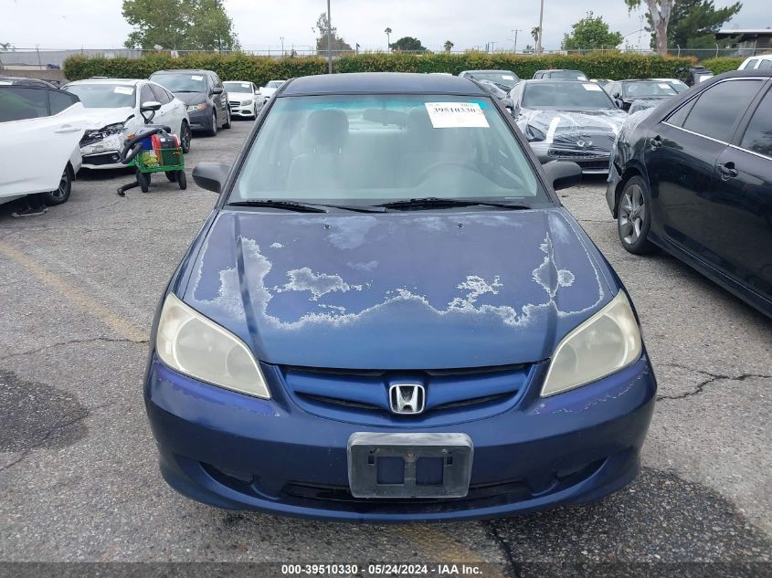 2004 Honda Civic Lx VIN: 2HGES16554H607636 Lot: 39510330