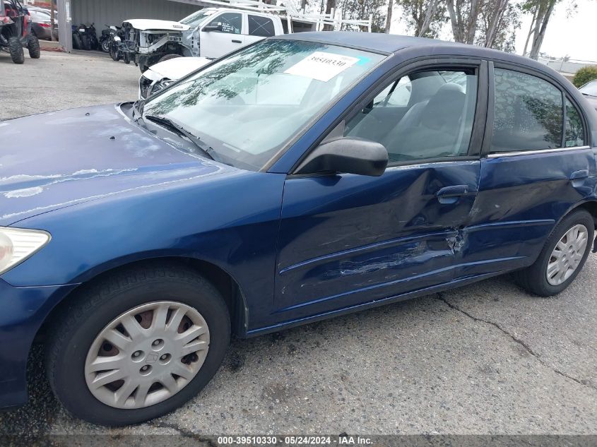 2004 Honda Civic Lx VIN: 2HGES16554H607636 Lot: 39510330