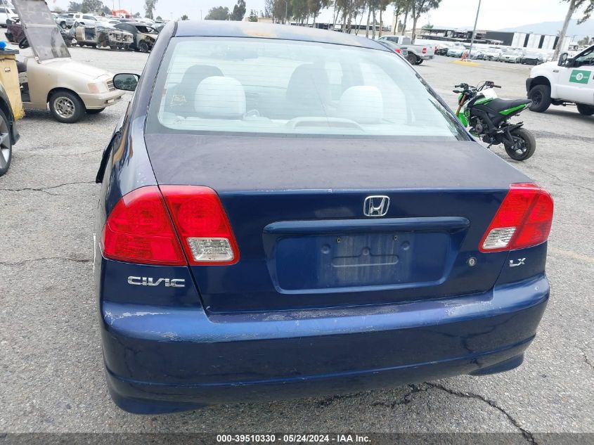 2004 Honda Civic Lx VIN: 2HGES16554H607636 Lot: 39510330